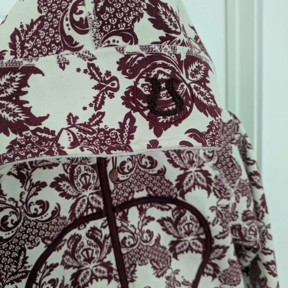 VINTAGE Lululemon Scuba Hoodie | Full Zip | Paisley Print | Burgundy & Cream - Picture 2 of 4